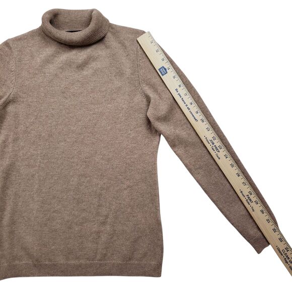 Charter Club Luxury Cashmere Sweater Womens Small Tan Knit Roll Turtle Neck - Picture 7 of 10